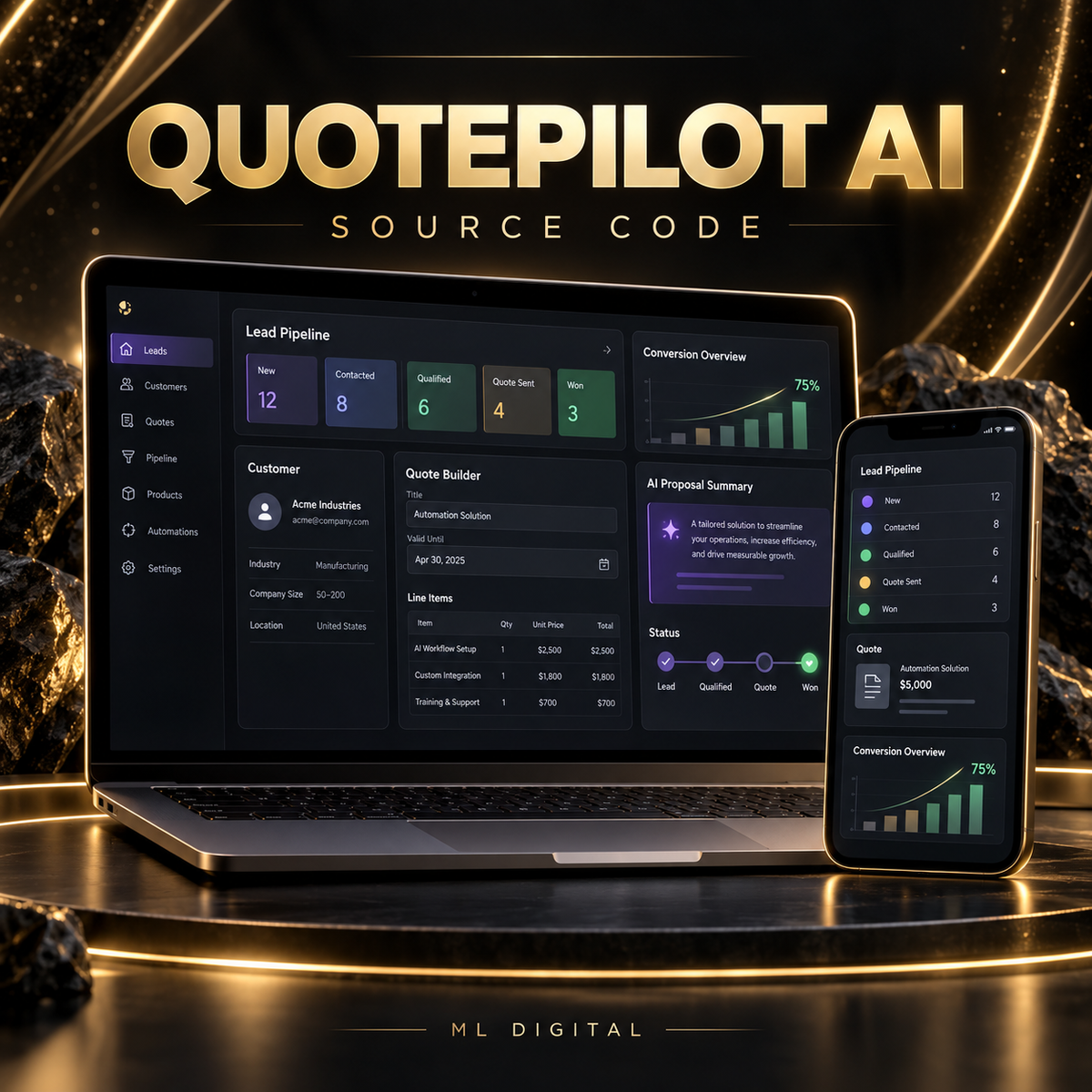 QuotePilot AI – Lead-to-Quote Workspace Source Code | ML Digital